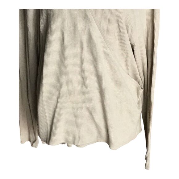 Leith Women’s Plus Size 3X Beige V-Neck Wrap Sweater Ribbed Stretch Modal NWOT - Picture 4 of 11